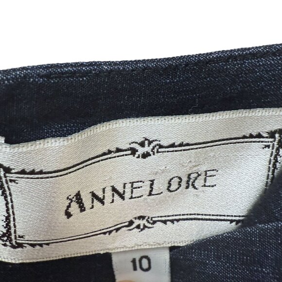 Annelore Denim Corset Top Size 10 Blue Stretch Linen Blend Bustier Camisole - Picture 8 of 10